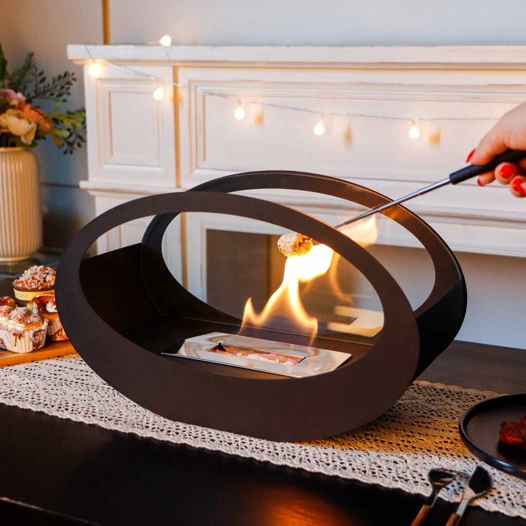 Black Ring Tabletop Fireplace