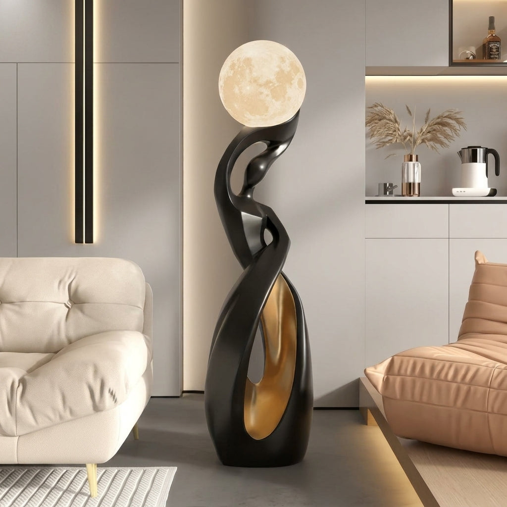 Solenne Modern Sculptural Orb Floor Lamp