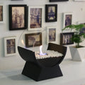 Black Curved Tabletop Fire Bowl