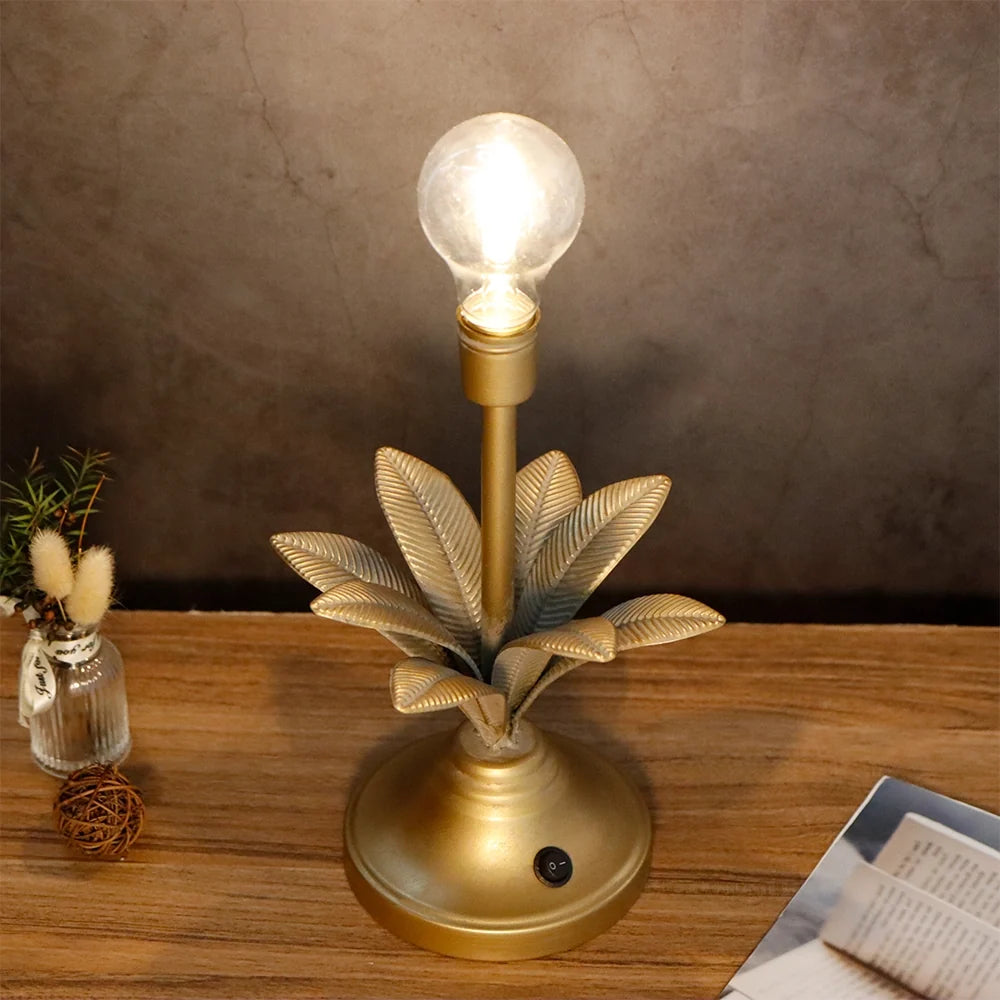 Antique Gold Botanical Table Lamp