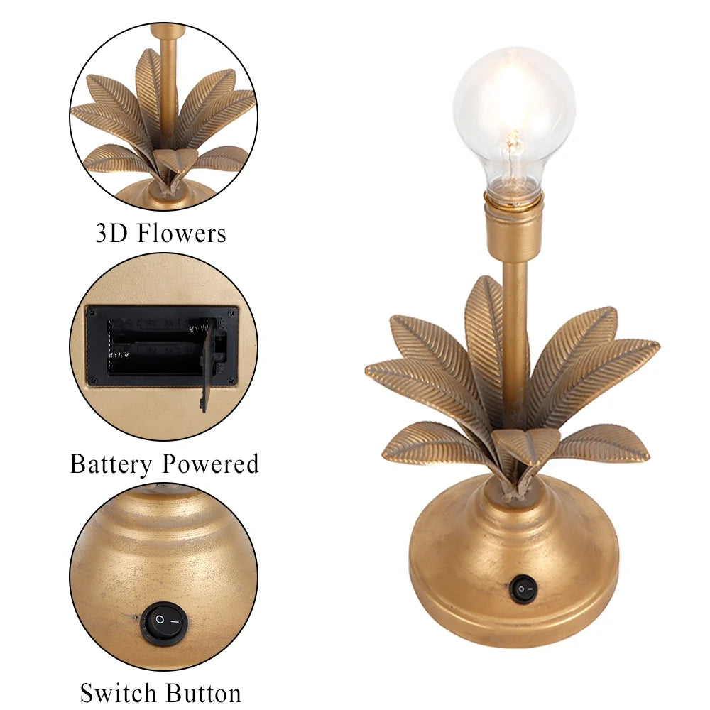 Antique Gold Botanical Table Lamp