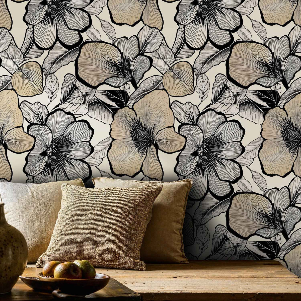 Botanical Line Art Wallpaper