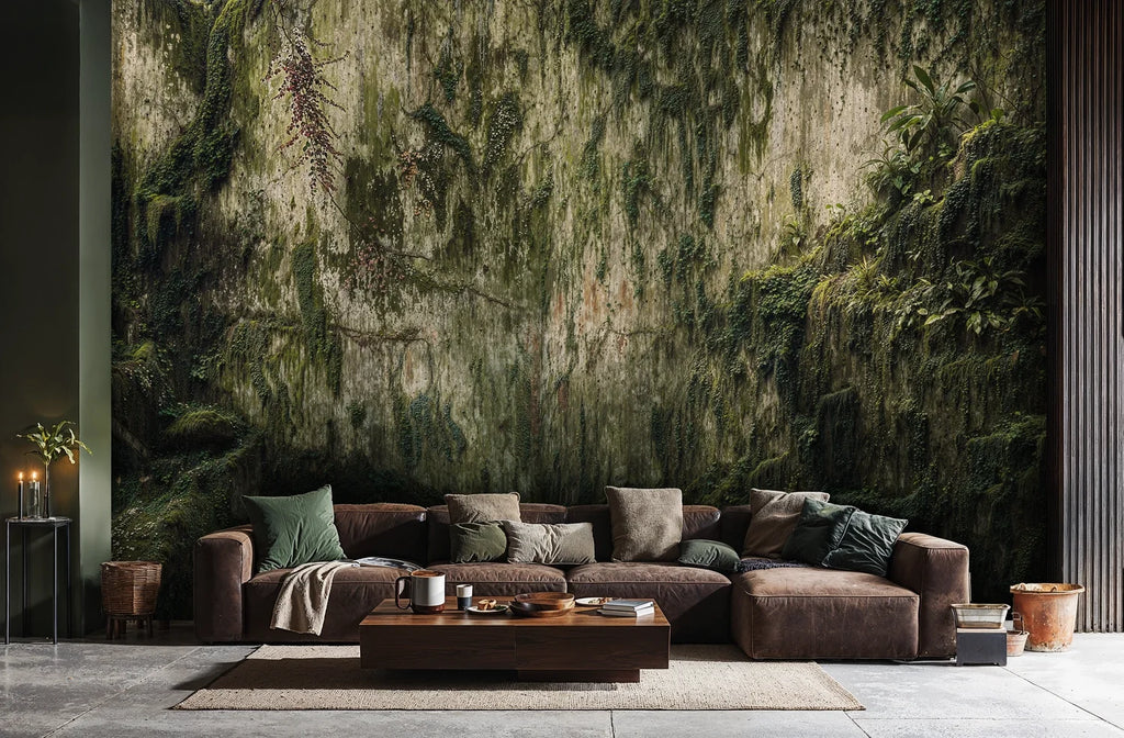 Overgrown Moss Cliff Wall Mural