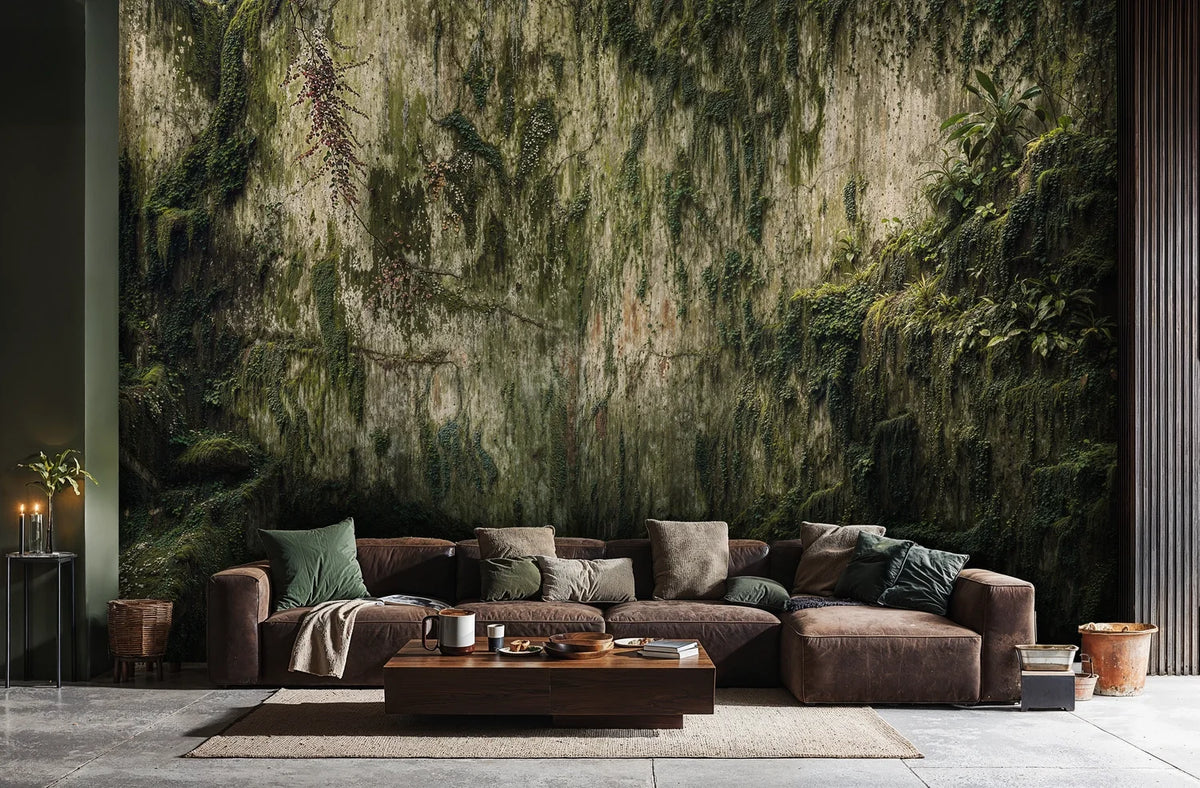 Overgrown Moss Cliff Wall Mural
