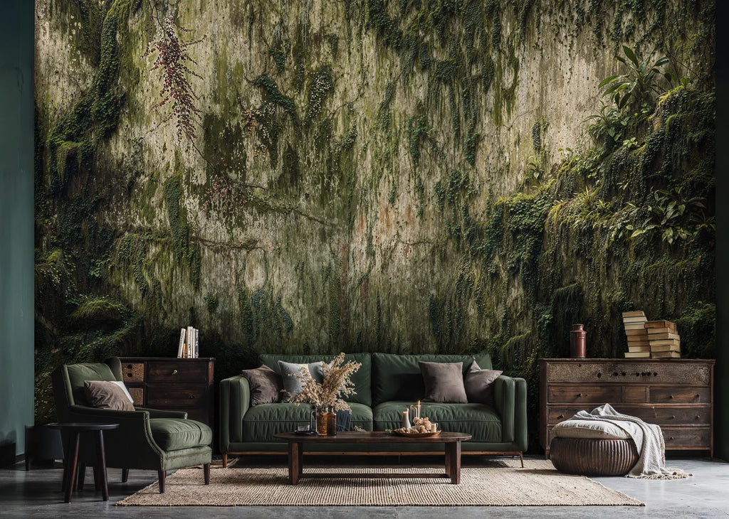 Overgrown Moss Cliff Wall Mural