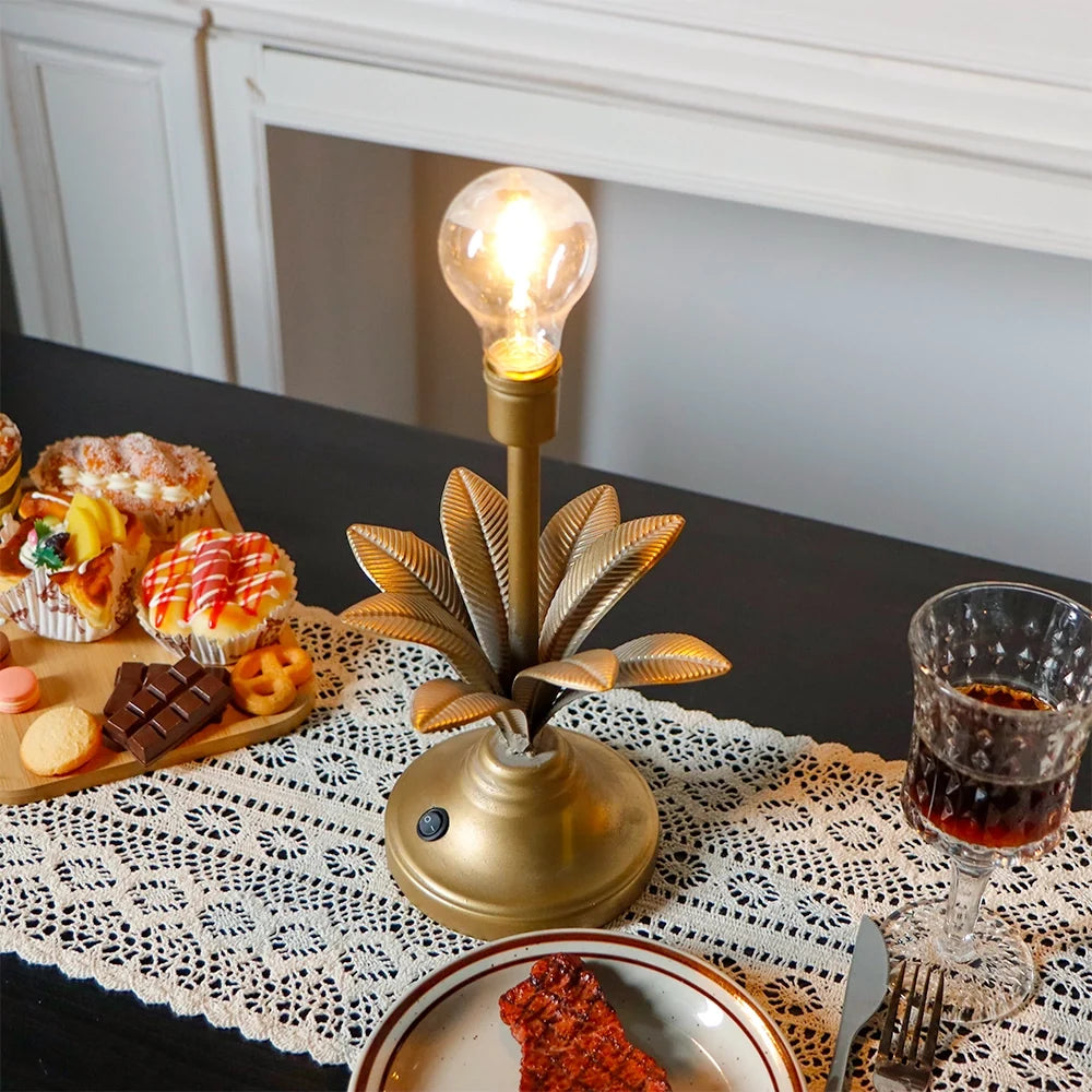 Antique Gold Botanical Table Lamp