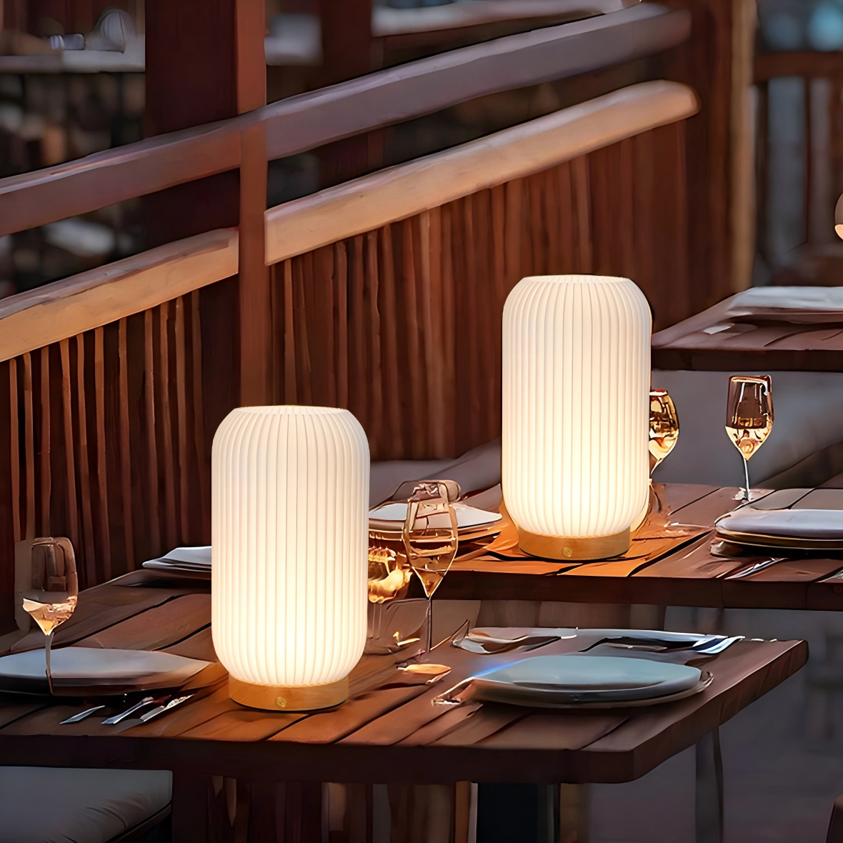 Ribbed Touch Table Lamp