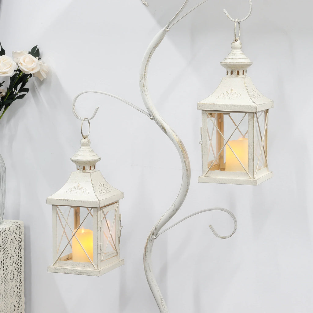 Ivory Candle Lanterns — Set of 2