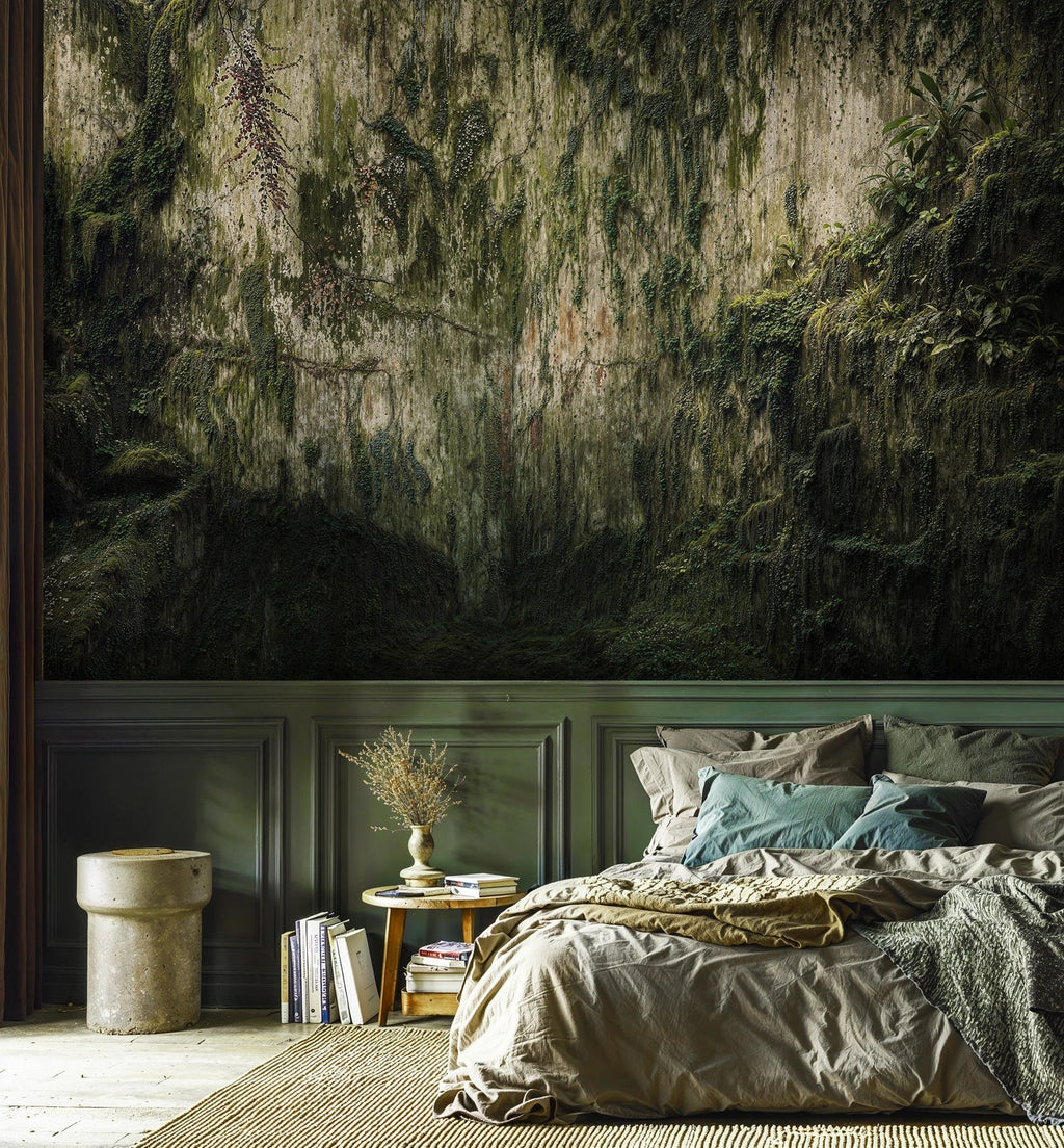 Overgrown Moss Cliff Wall Mural