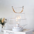 White Cage Accent Lantern