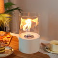 White Round Tabletop Fire Bowl
