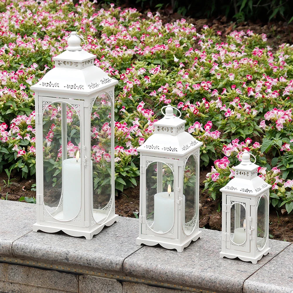 Cream Arch Candle Lanterns — Set of 3
