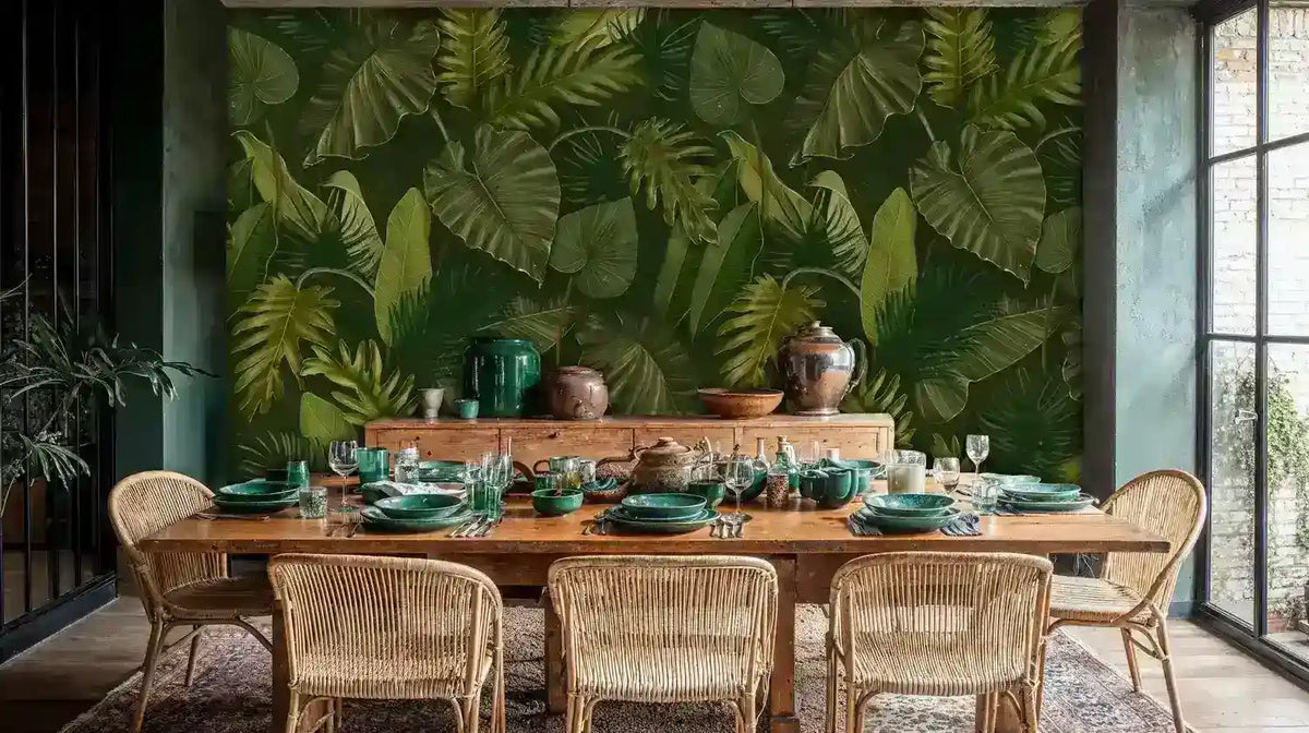 Lush Botanical Jungle Wall Mural