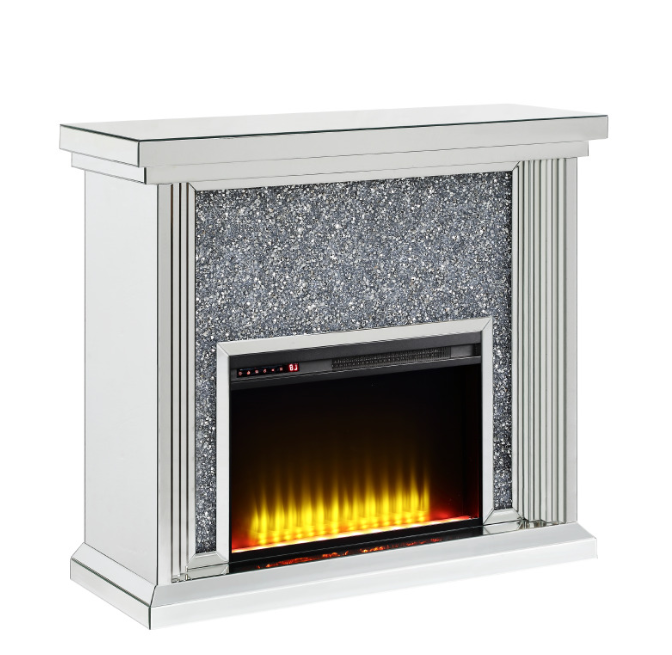 Silver Crystal Fireplace Mantel