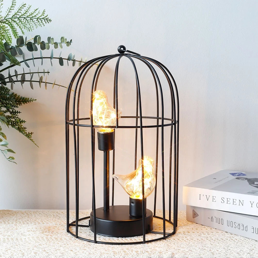 Twin Birdcage Accent Lamp