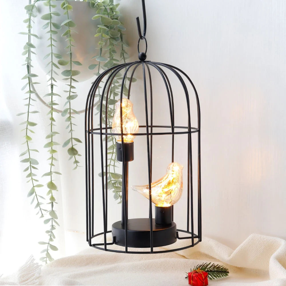 Twin Birdcage Accent Lamp
