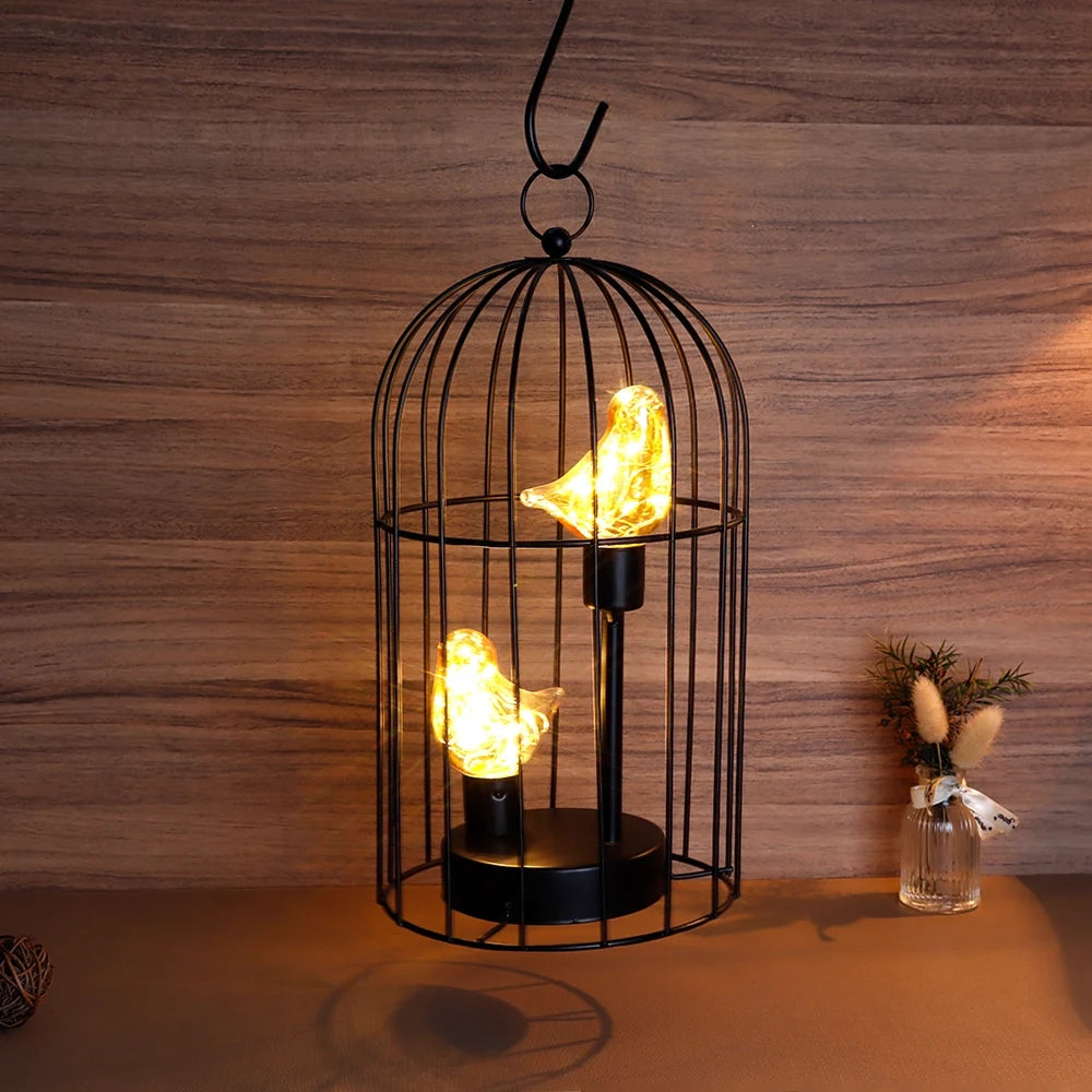 Twin Birdcage Accent Lamp